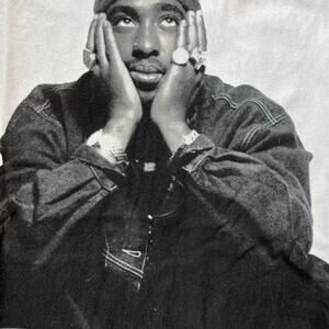 2PAC, men's XXL T SHIRT, gray short sleeve